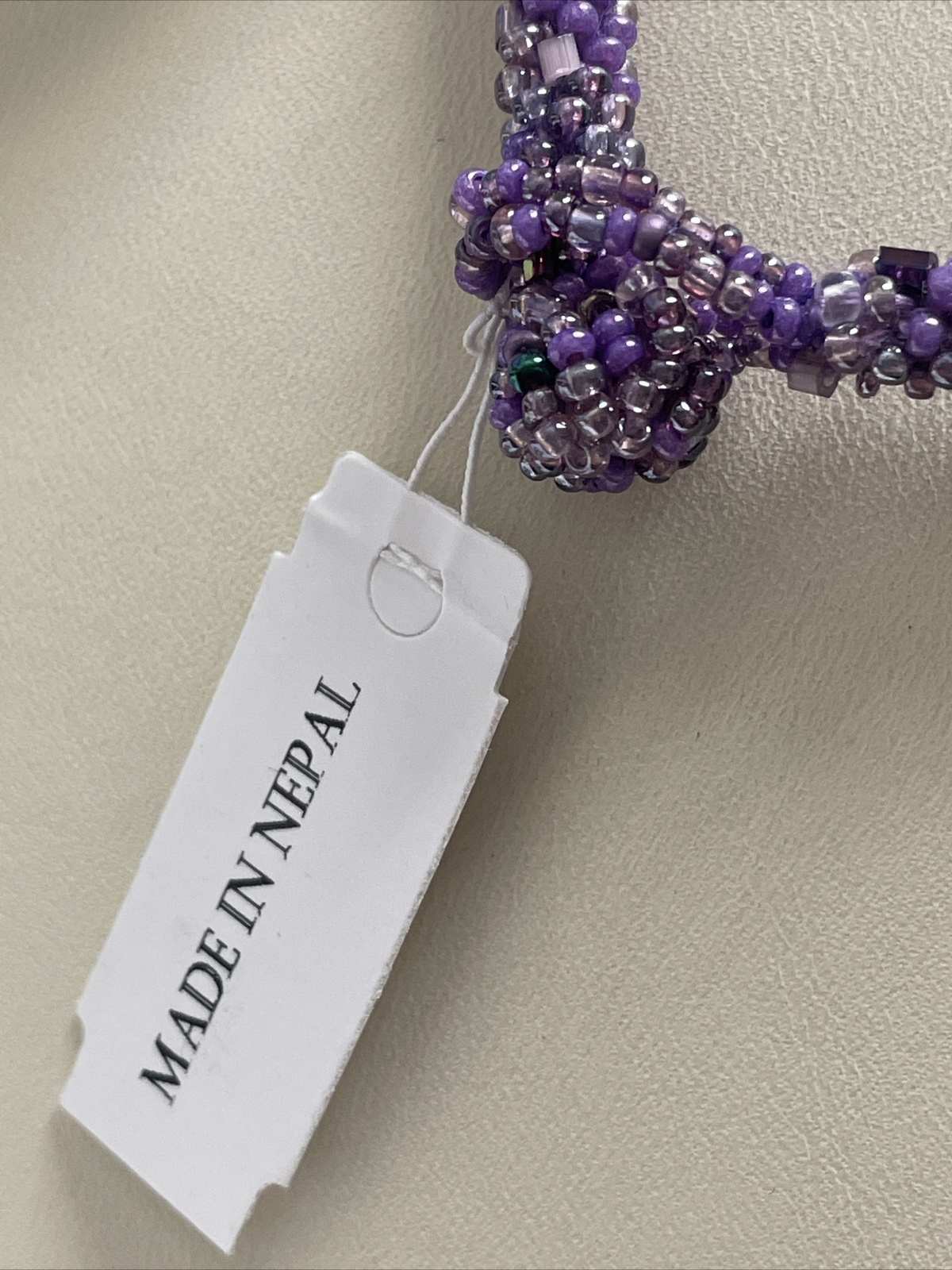 HSN ANDREW STONE MADE IN NEPAL HAND-CRAFTED PURPLE BEADED HIMALAYAN NECKLACE