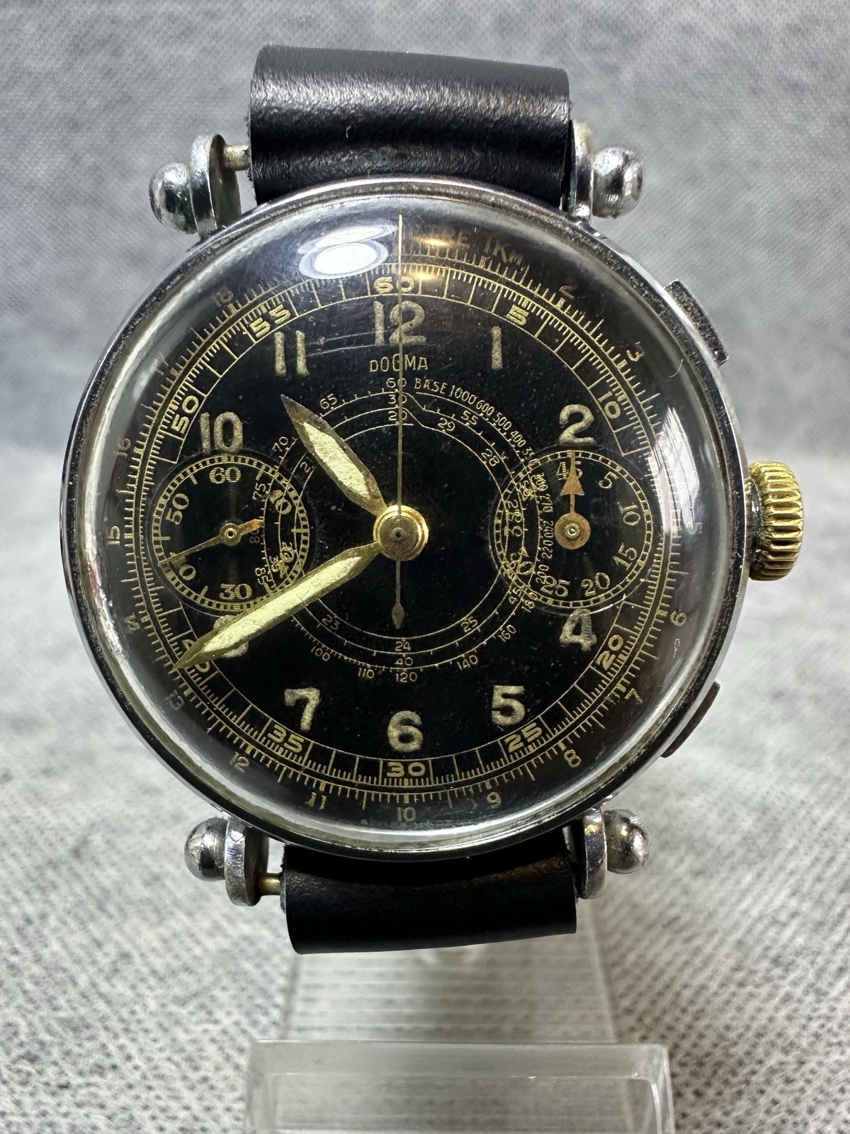 RARE MILITARY WW2 CHRONOGRAPH WATCH – DOGMA – 1939-1944. Landeron 52