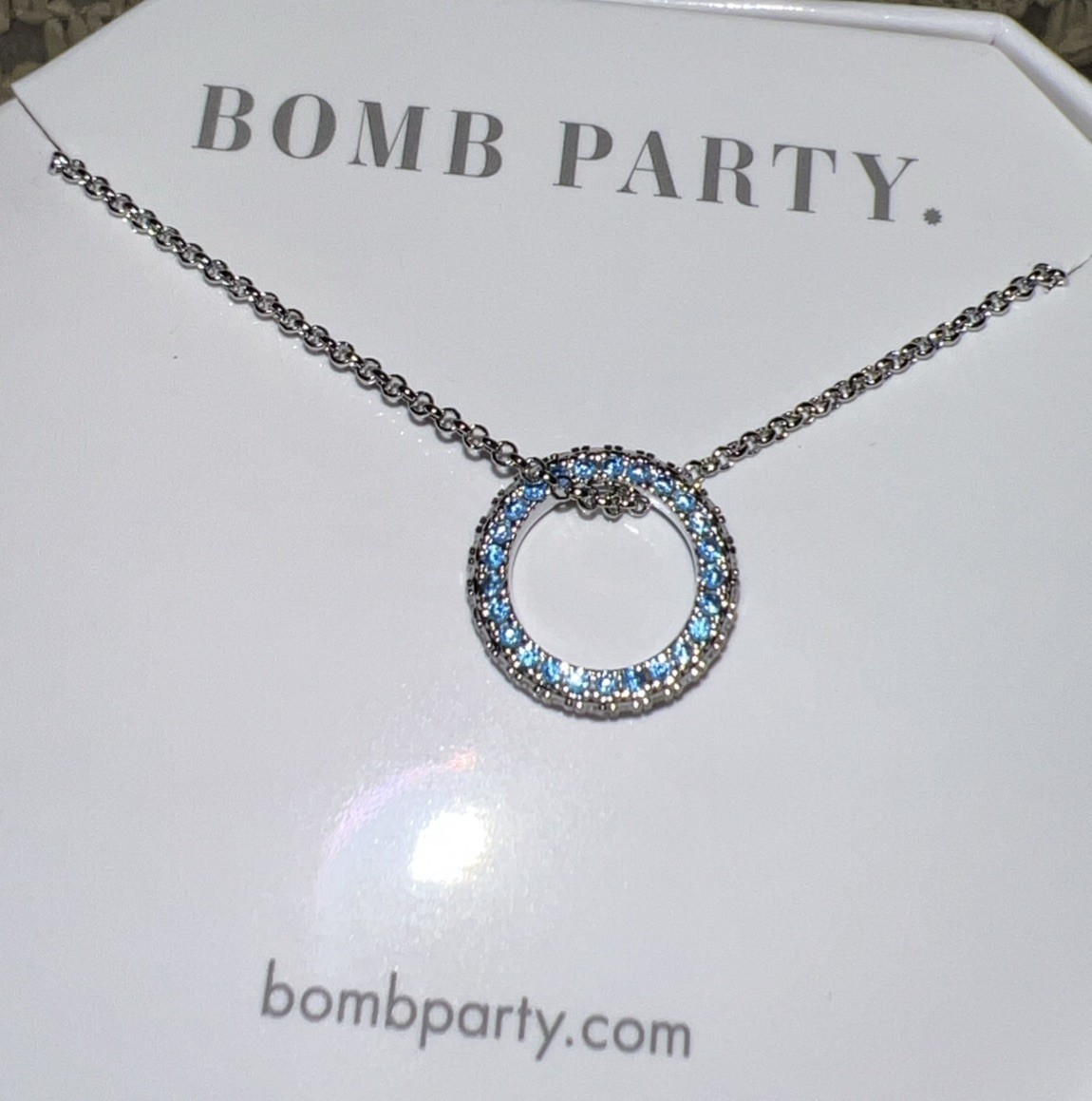 Bomb Party November Birthday Collection. Jennifer’s Necklace. Swiss Blue Topaz.