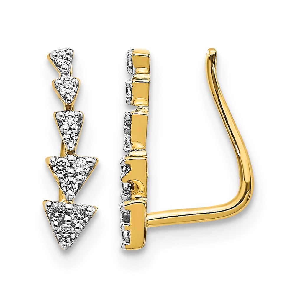 14k Yellow Gold 1/8 carat Lab Grown Diamond VS/SI, G Ear Climber