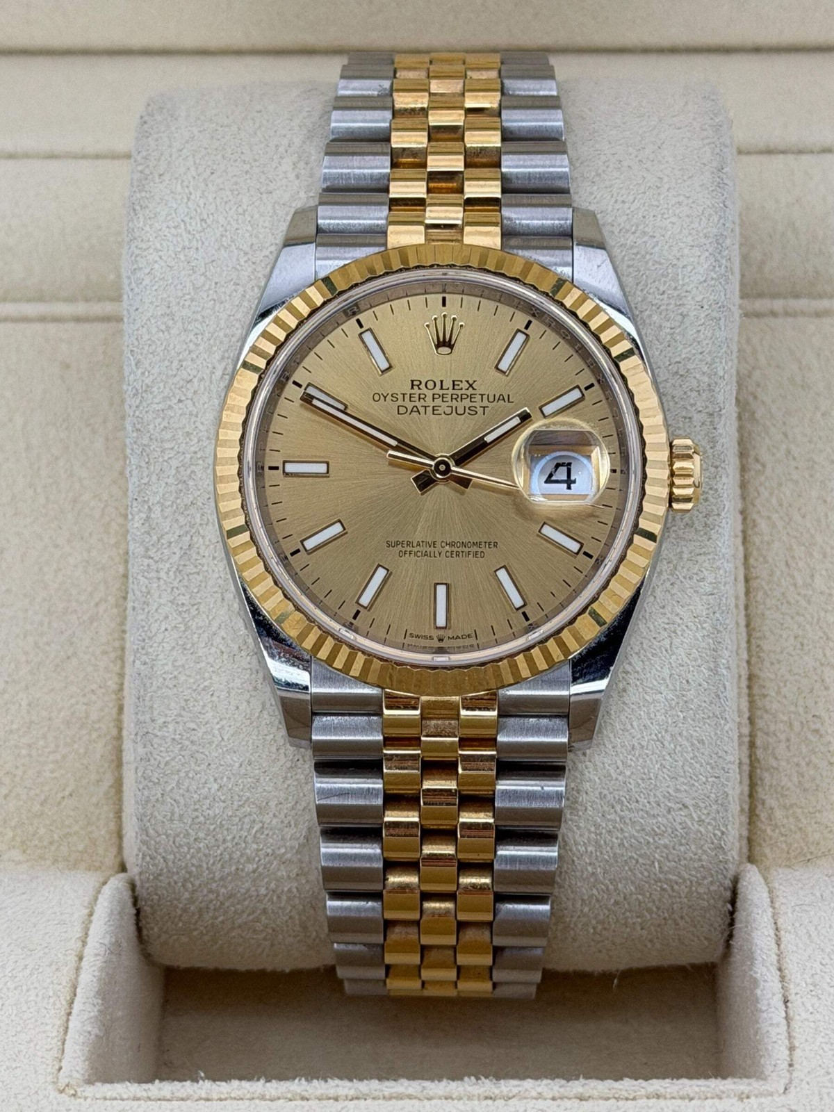 Rolex Datejust 36, Champagne Dial, Jubilee, 36mm, 126233, 2021 Box and Papers