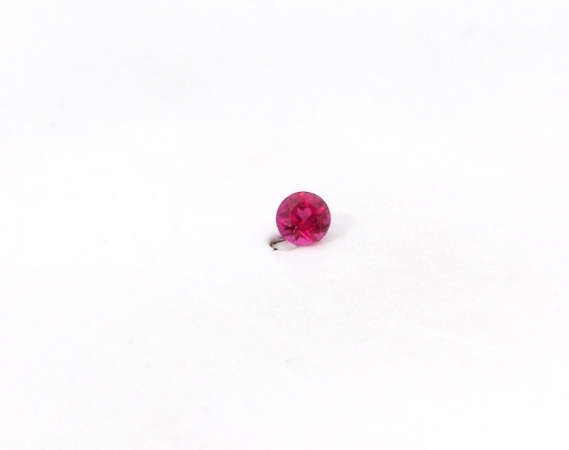 0.09ct Round Cut Lab Created Ruby Gemstone 2.7 x 1.9 mm