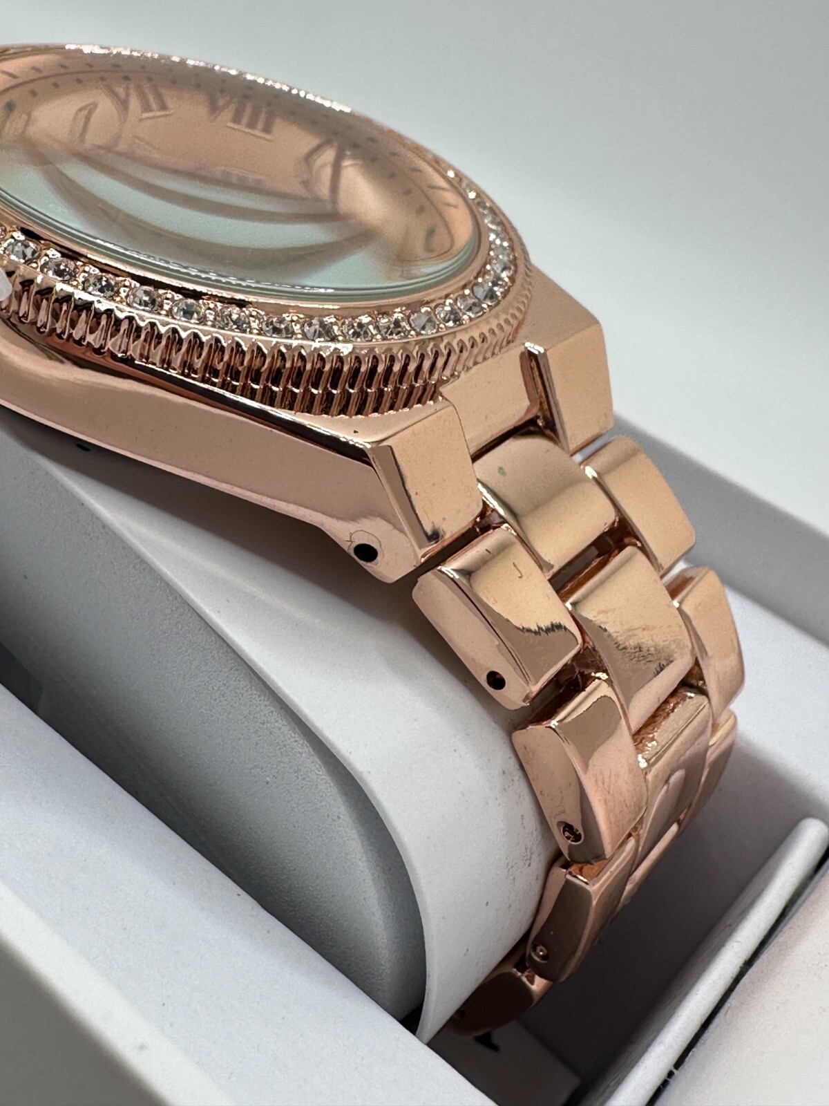 U.S. Polo Assn. Womens Rose Gold Tone Analog Display Round Wristwatch