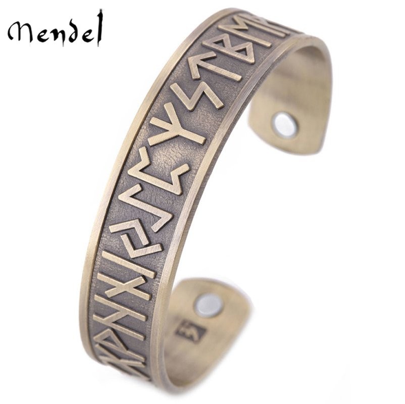 MENDEL Mens Nordic Norse Viking Rune Bracelet Bangle Men Amulet Cuff Wristband
