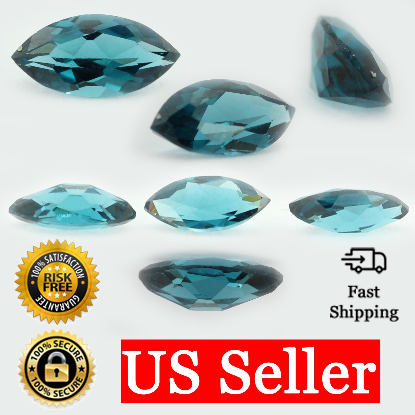 Loose Marquise Cut Blue Zircon CZ Stone Single Cubic Zirconia Birthstone Shape