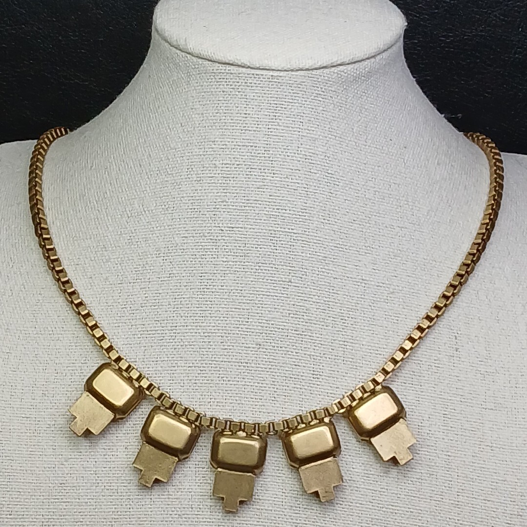 LOREN HOPE Bib Necklace Clear Rhinestone Matte Gold Tone. 13-853