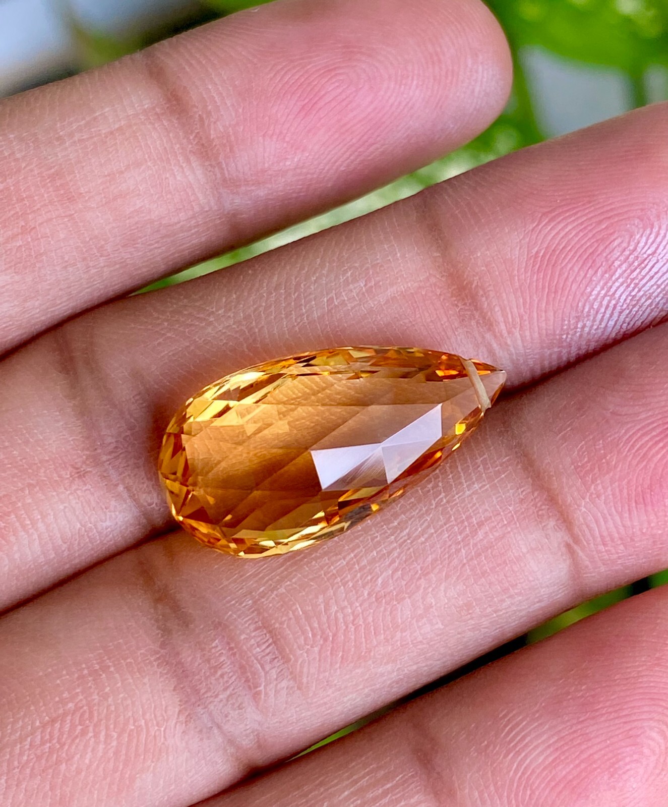 Genuine Citrine Drops Almond shape / Big size 24X12MM Citrine side drilled stone