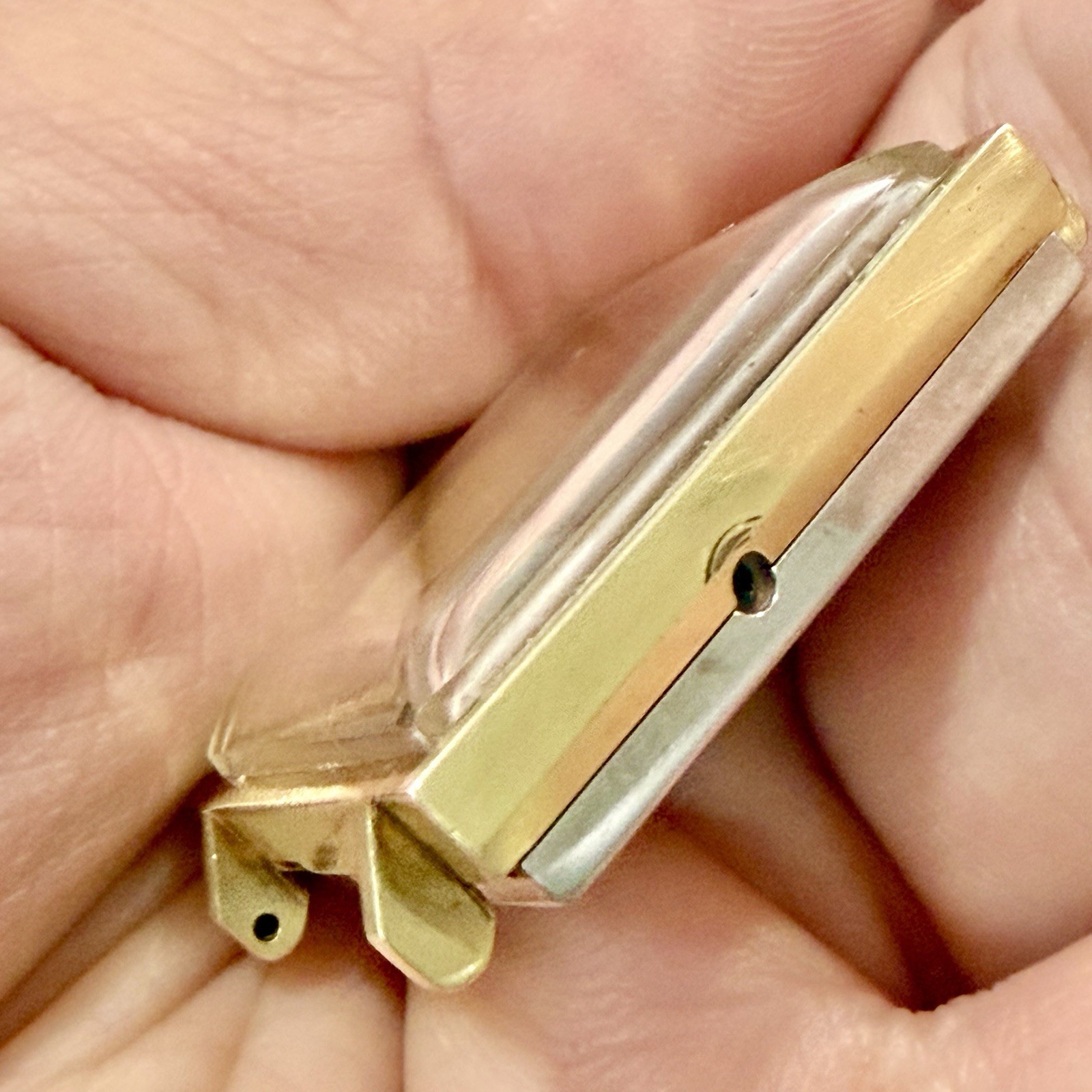 Vintage Ralph Destino 28mm Square Tank Case 10k Gold Plated No Movement!