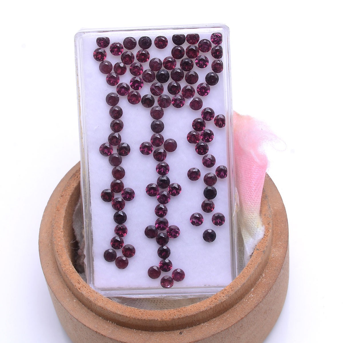 94 Pcs Natural Rhodolite Garnet 2.70mm Round Cut Sparkling Loose Gemstones Lot