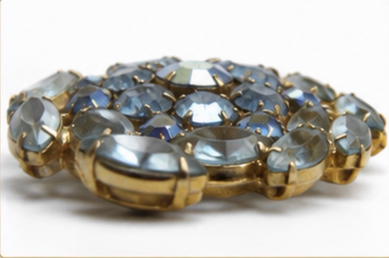 Vintage Austrian Brooch Madmen 50’s pin brooch 2 &1/8 Diameter Made In Austria