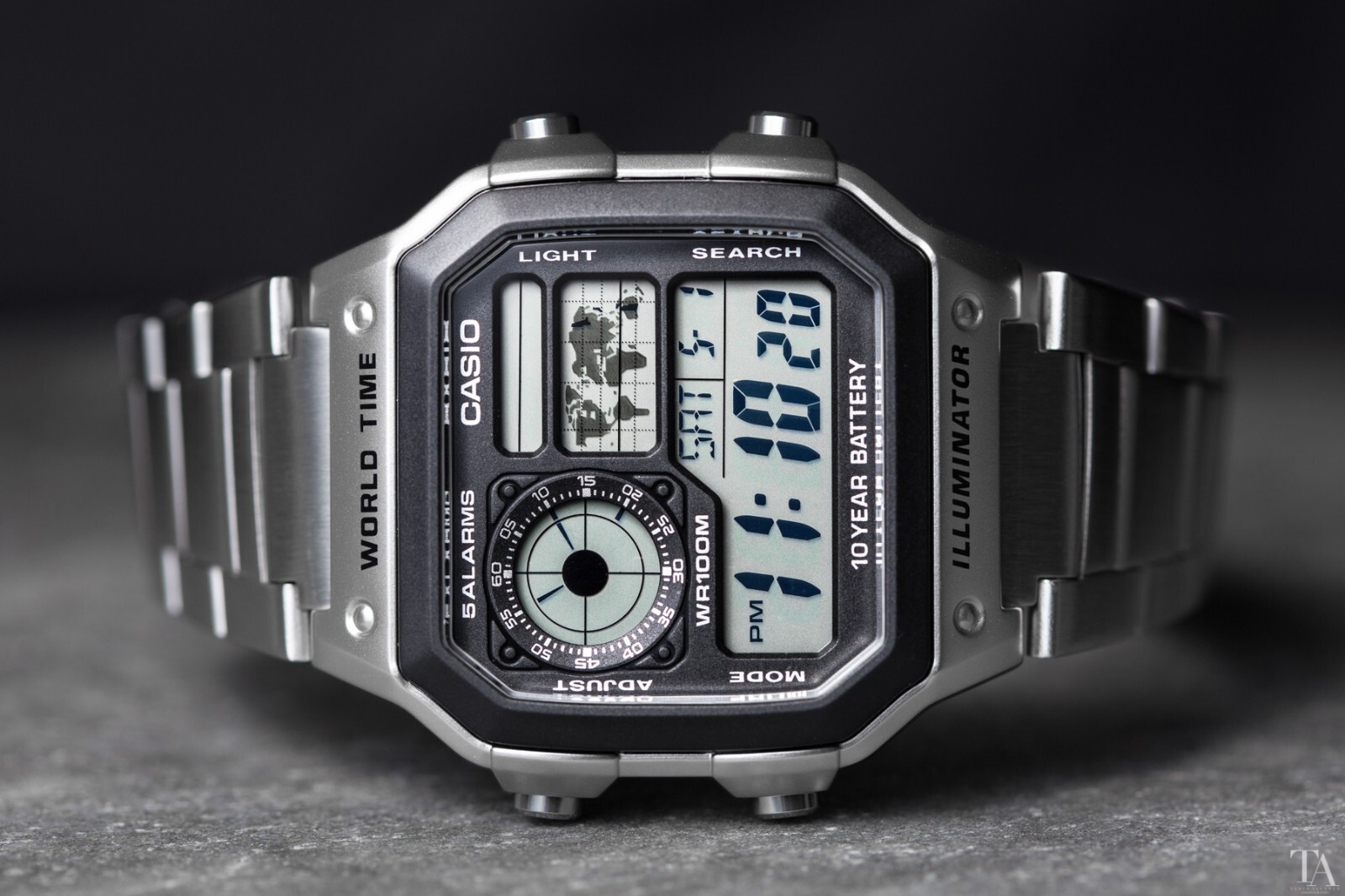 Casio Royale World Time Stainless Steel Men’s Digital Watch AE-1200WHD-1AVEF UK