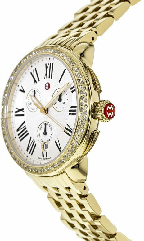 Michele Serein Diamond Gold Tone Chronograph Lady’s Watch MWW21A000011