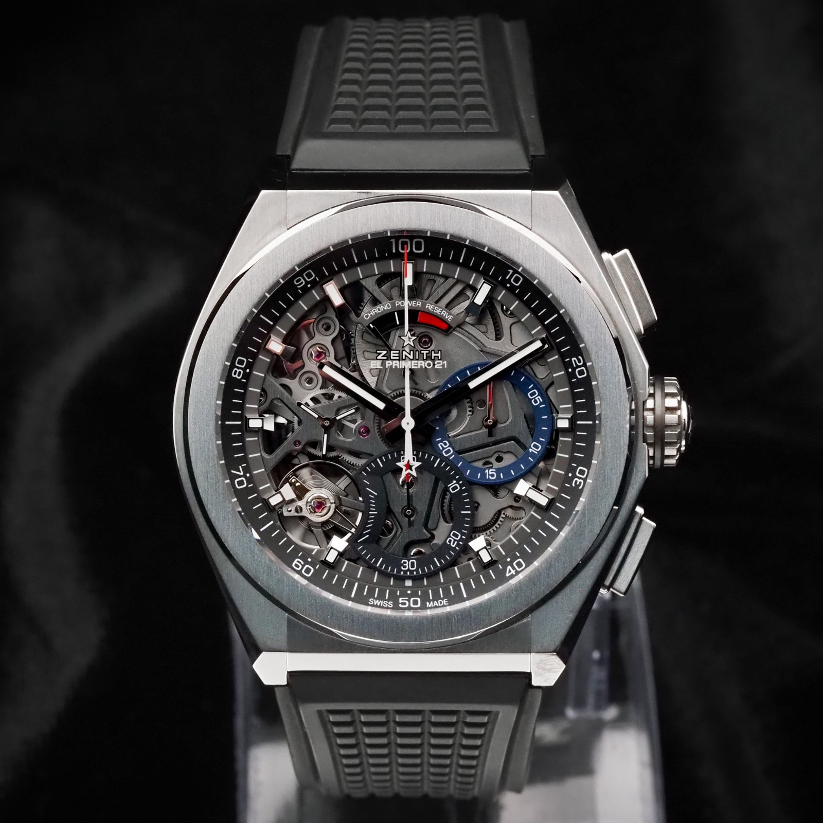 Zenith Defy El Primero 21 44MM Skeleton Dial Rubber Strap (95.9000.9004/78.R782)