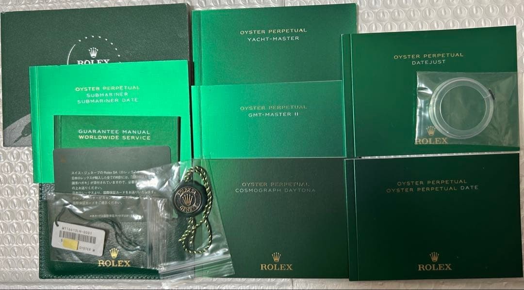 Rolex Watch Box Case Green Leather Wood Tag Booklet Bezel Cover 39139.01