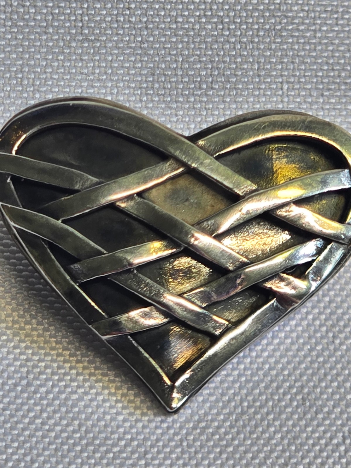 Sterling Silver Heart Weaved By GFMW Brooch 7.68g Fine Jewelry Scatter Pin