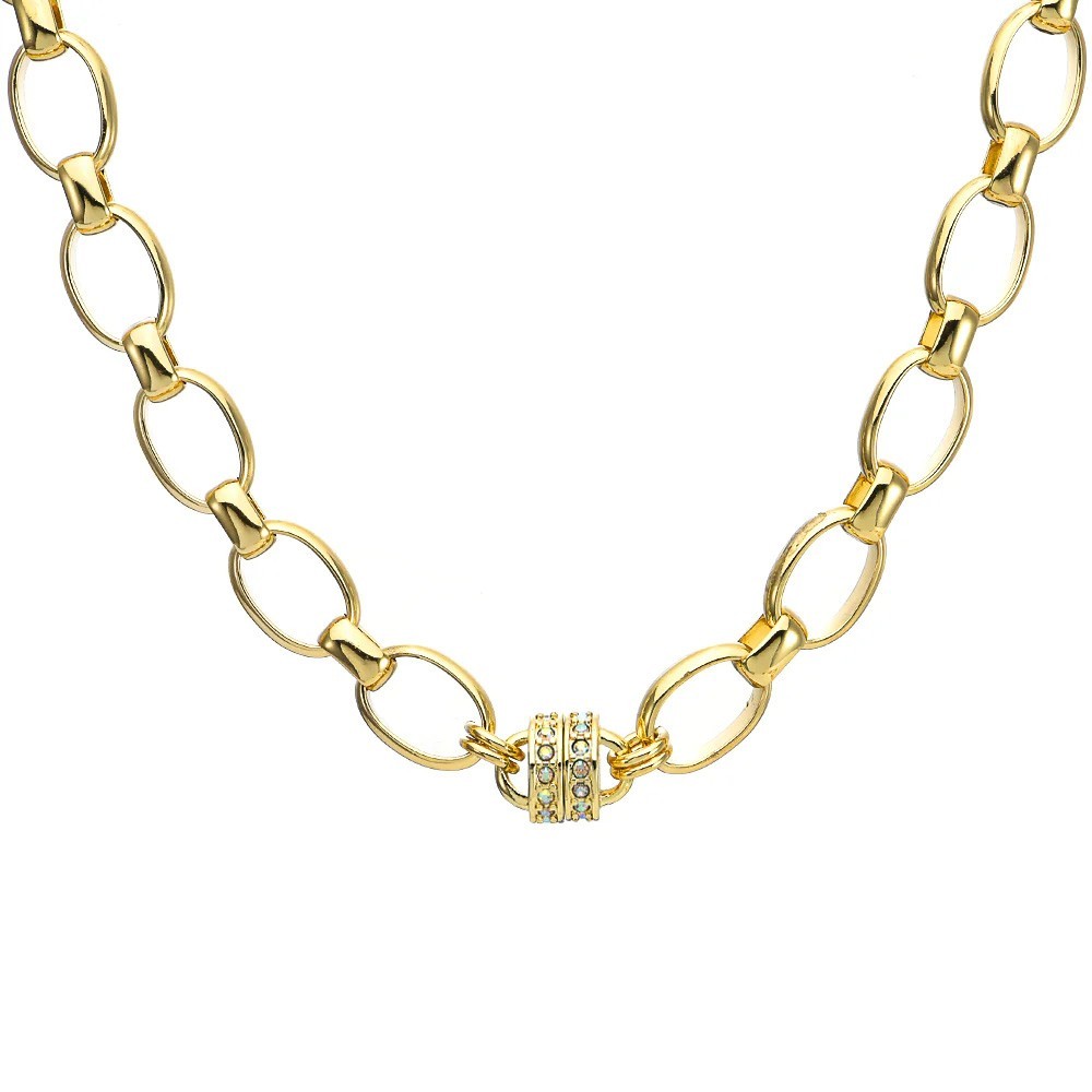 Kirks Folly The Midas Touch Oval Link Magnetic Interchangeable Necklace GT