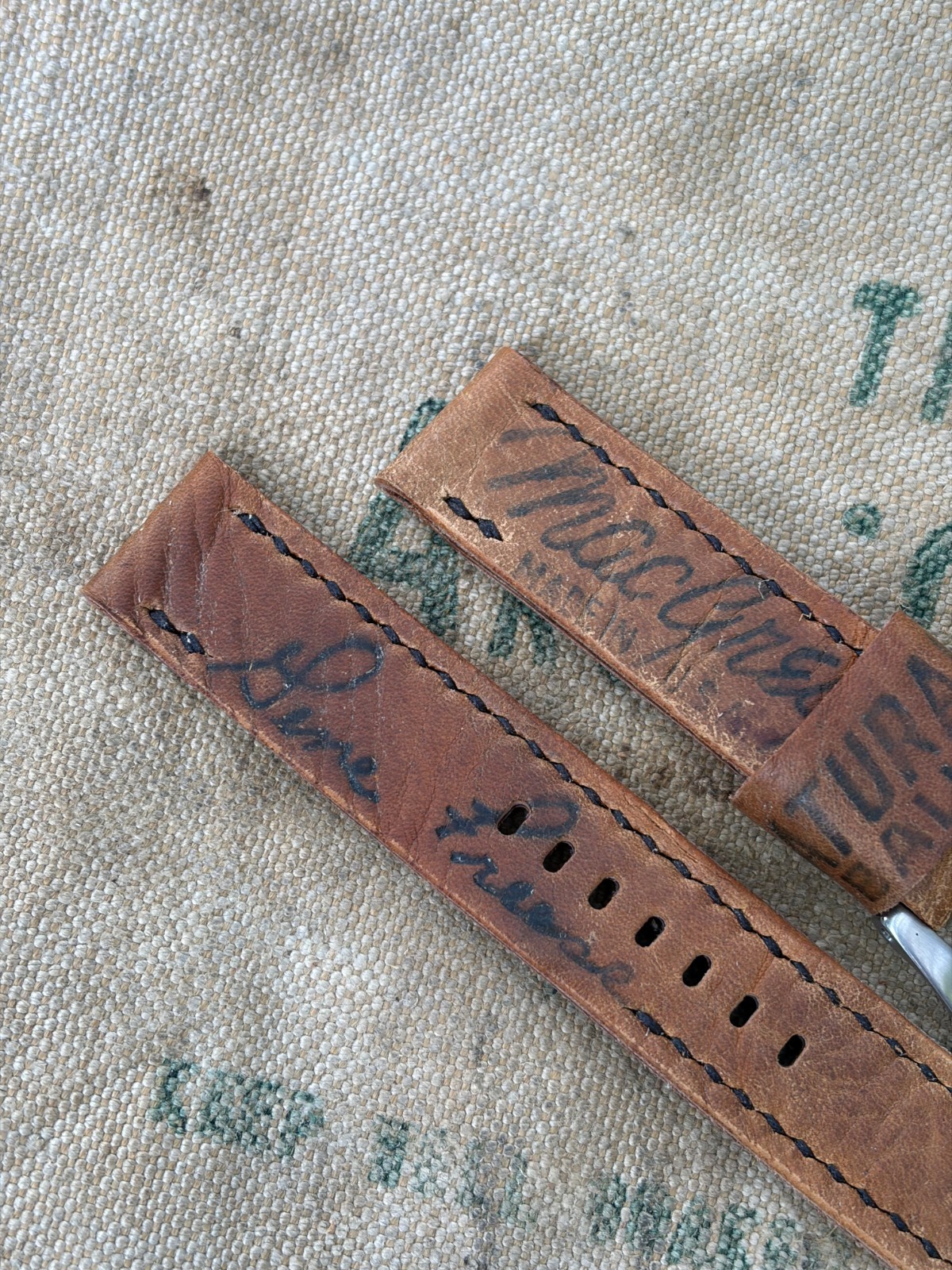 20mm Gene Freese Handmade Baseball Glove Watch Strap Omega Panerai 74/127