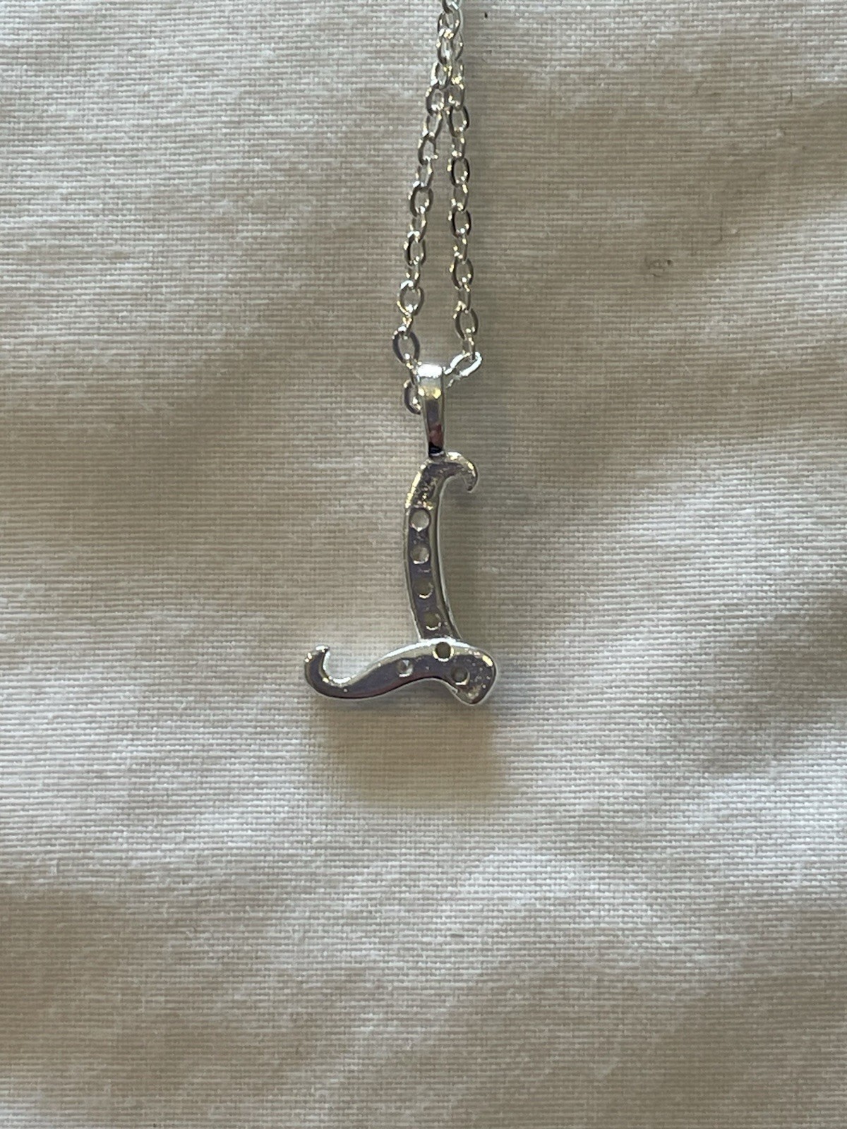 925 Sterling Silver Initial Necklaces For Women L Letter, 18 Inch Cable Chain