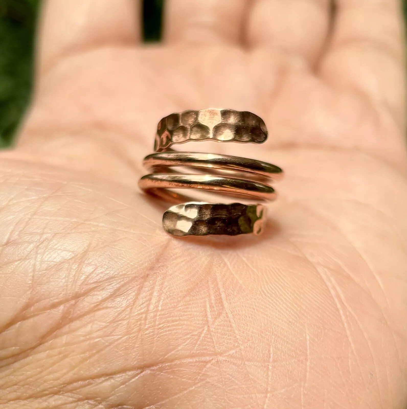 Pure Copper Coil Ring, Hammer Ring, Healing Jewelry, Spiritual, Yoga Jewelry