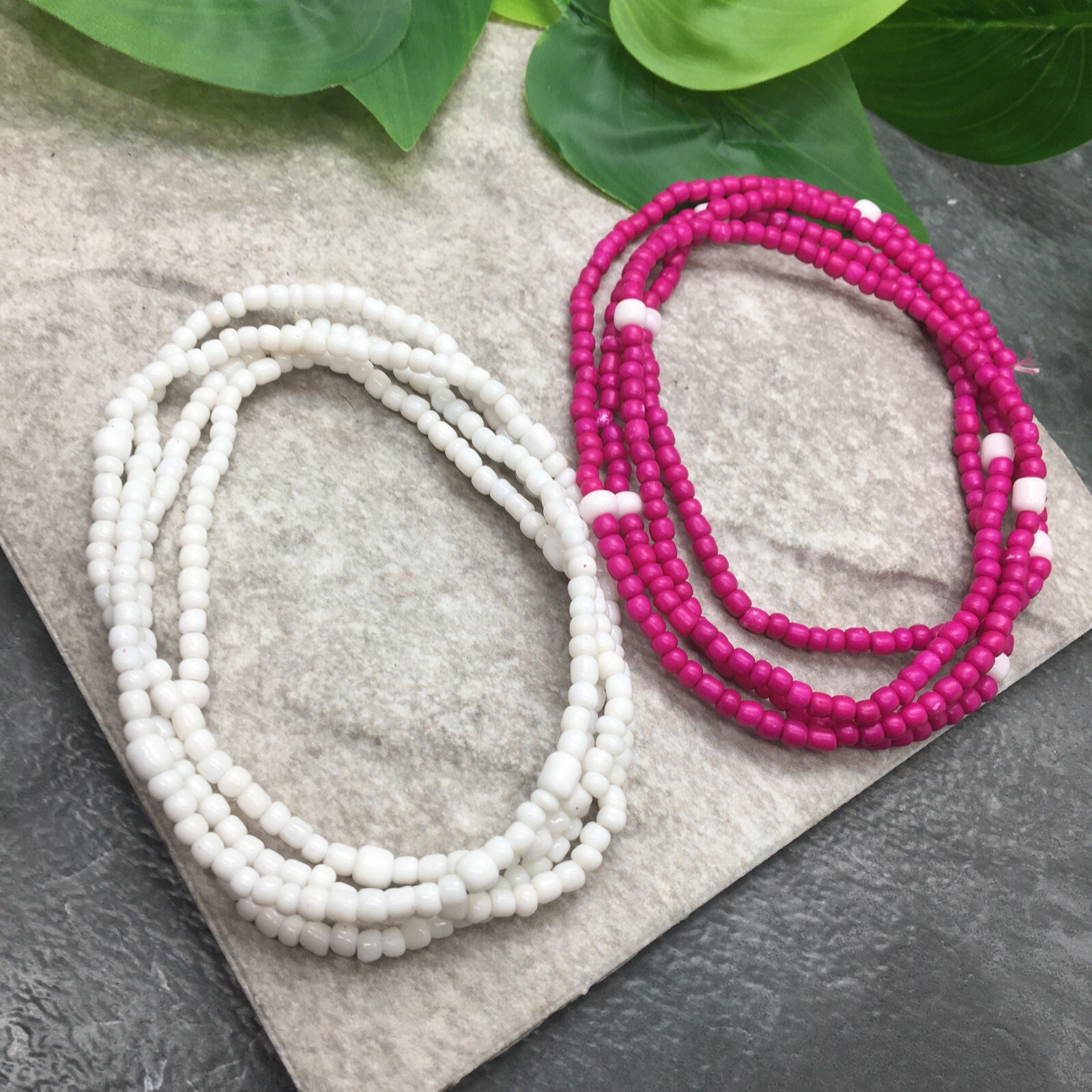 2 PC Handcrafted Waist Beads Jewelry African Bohemia Bracelets Anklet New 7227