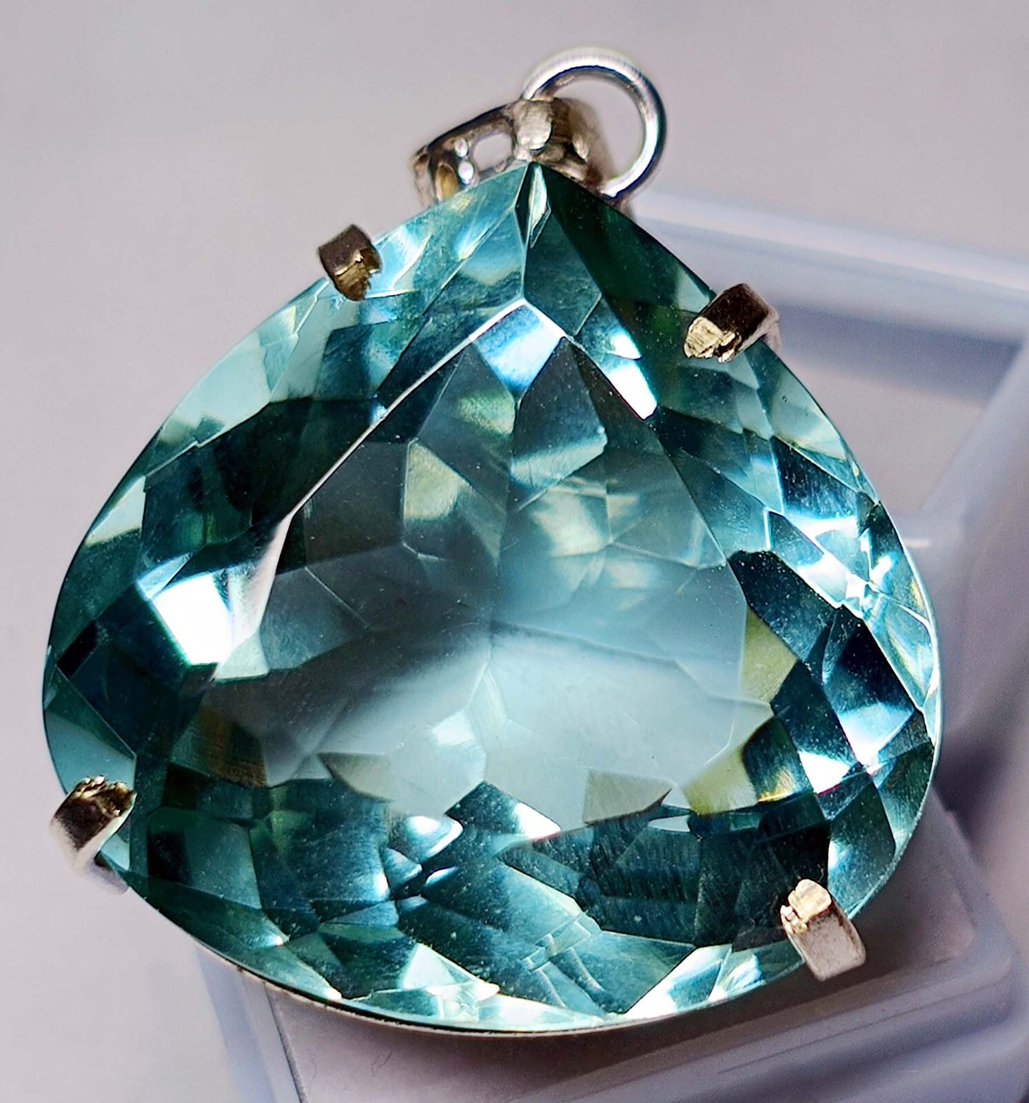 Water Blue Topaz Pear Cut 112.20 Ct Locket EGL Certified Natural Gemstone PD017