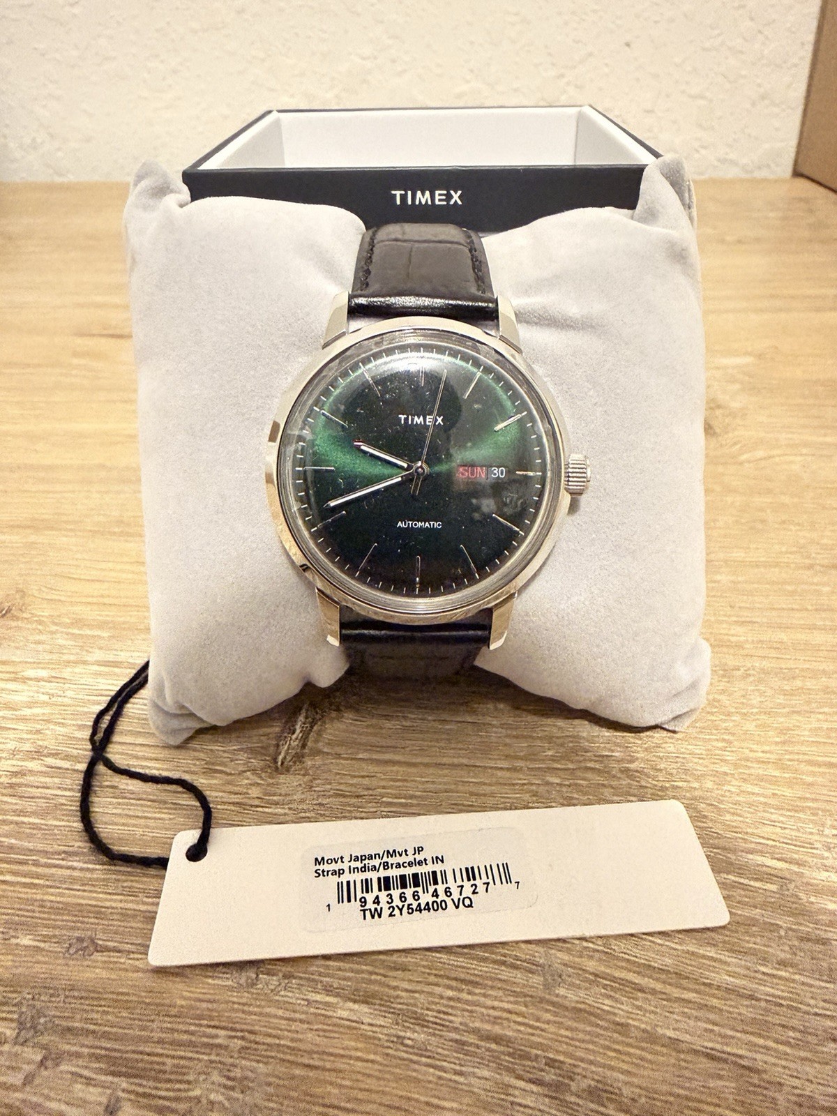 Timex Men’s Marlin 38mm Watch – Black Strap Green Dial Stainless Steel Case