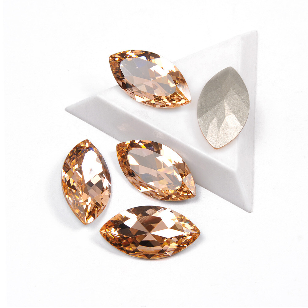 4227 Light Peach Navette K9 Glass Crystal loose Sew on Rhinestone 17x32mm 1pcs
