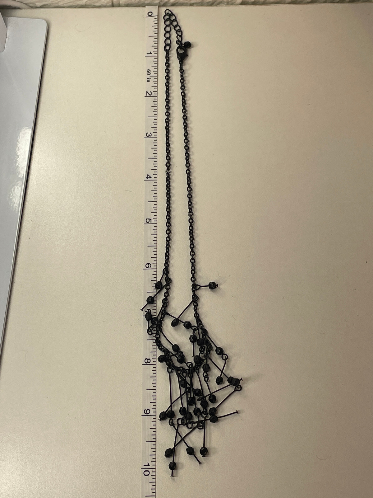 Vida Jewels Black Bar Bead Charm Statement Necklace 18 inches