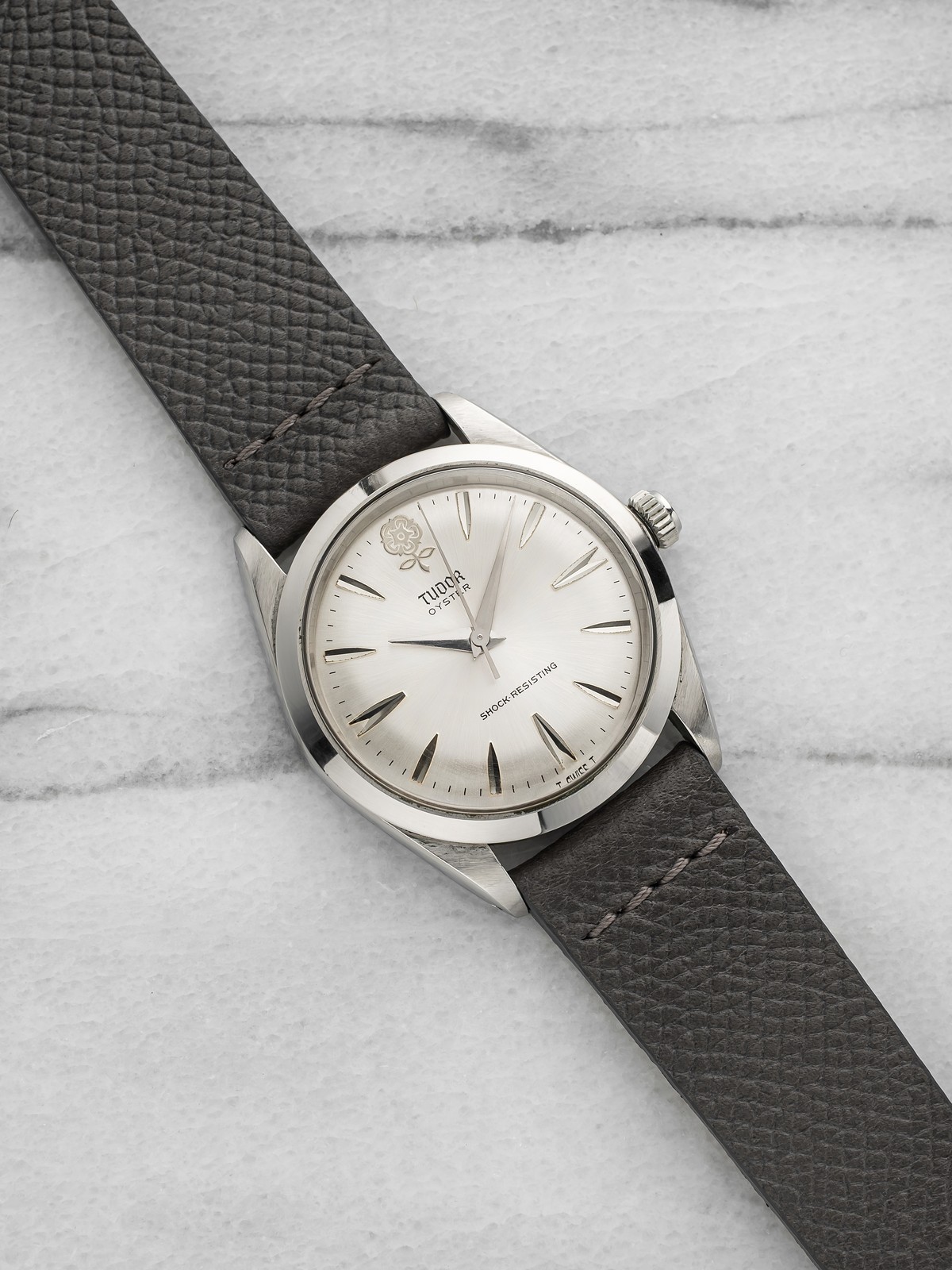 Vintage 1966 Tudor Oyster 7984 Stainless Steel Silver Sunburst Dial Manual 34mm