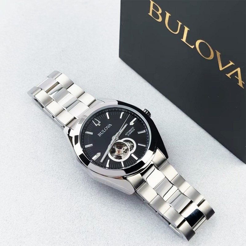 Bulova Surveyor 96A270 Black Dial Automatic Stainless Steel Men’s Watch 42mm