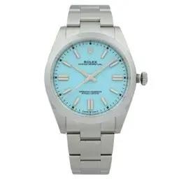 Rolex Oyster Perpetual 114300 39mm Custom Turquoise Dial Box Papers 124300 Style