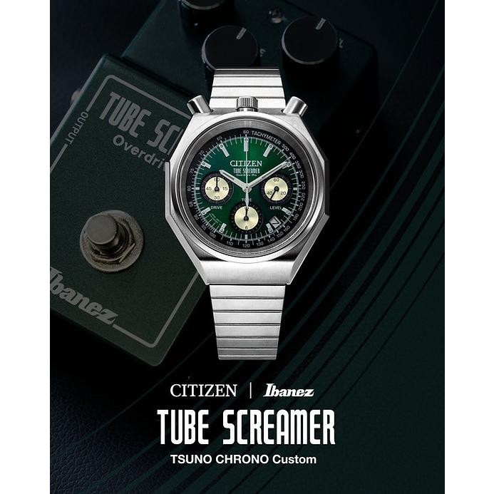 Citizen Tsuno Chrono Ibanez Tube Screamer Green Bullhead Watch TSTCC808 New LTD