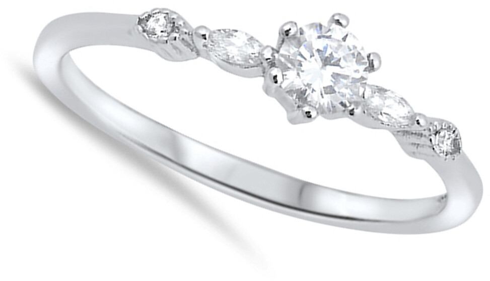 Solitaire Round White CZ Wedding Ring New .925 Sterling Silver Sizes 3-12