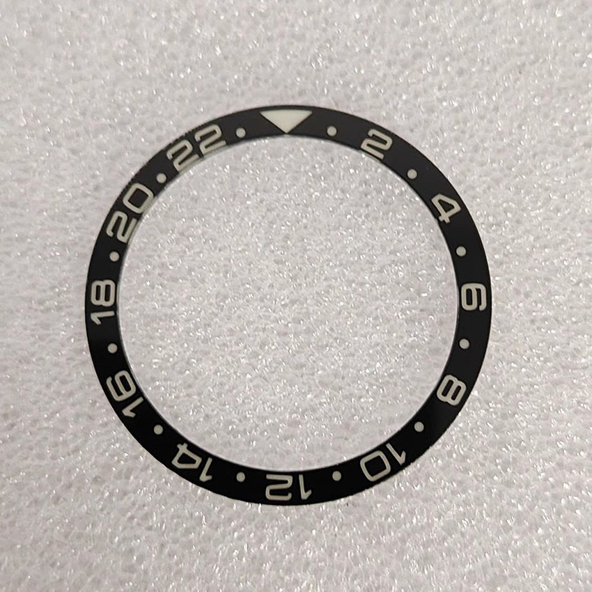 Sapphire Glass Flat Bezel Blue Luminous Watch Bezel Ring O.D. 38mm I.D. 31.5mm