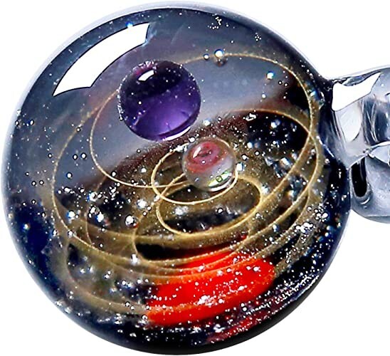 Galaxy Pendant Necklace, Universe Glass Jewelry, Space