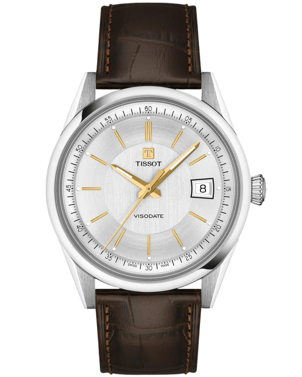 Tissot Visodate Automatic 39mm Silver Dial Leather Mens Watch T157.407.16.031.00