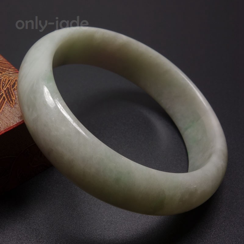 57mm Certified A 100% Natural Lavender Green Jade Jadeite Bracelet Bangle 13331