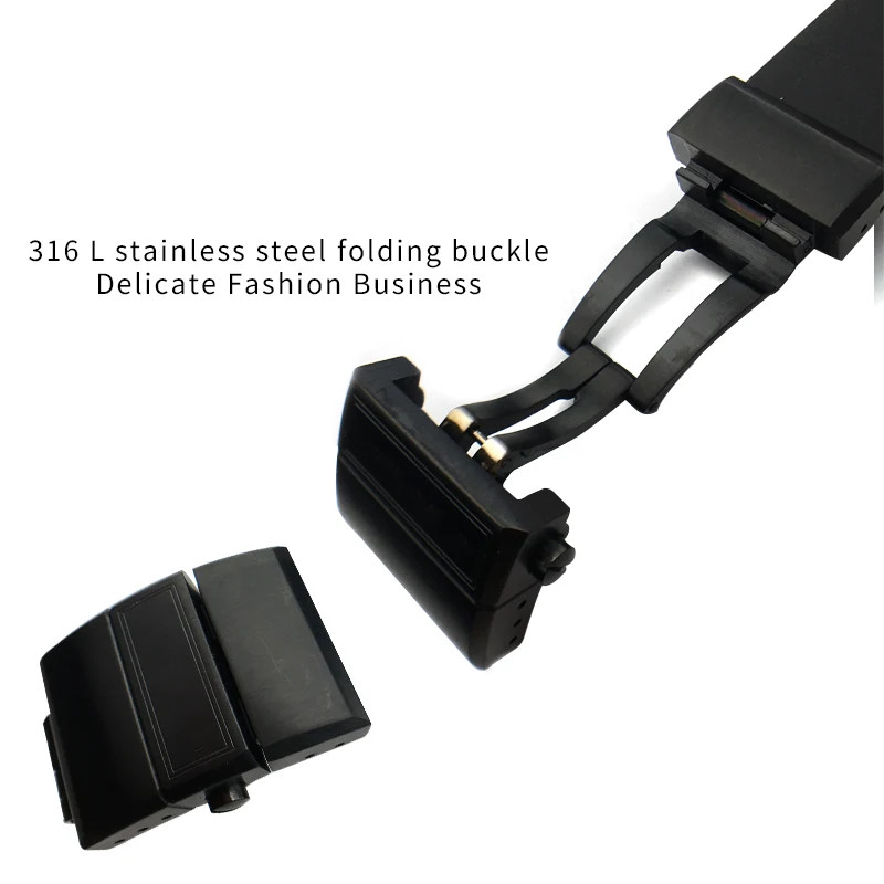 22 25mm Silicone Watch Band Strap For Ulysse Nardin DIVER 263 Bracelet