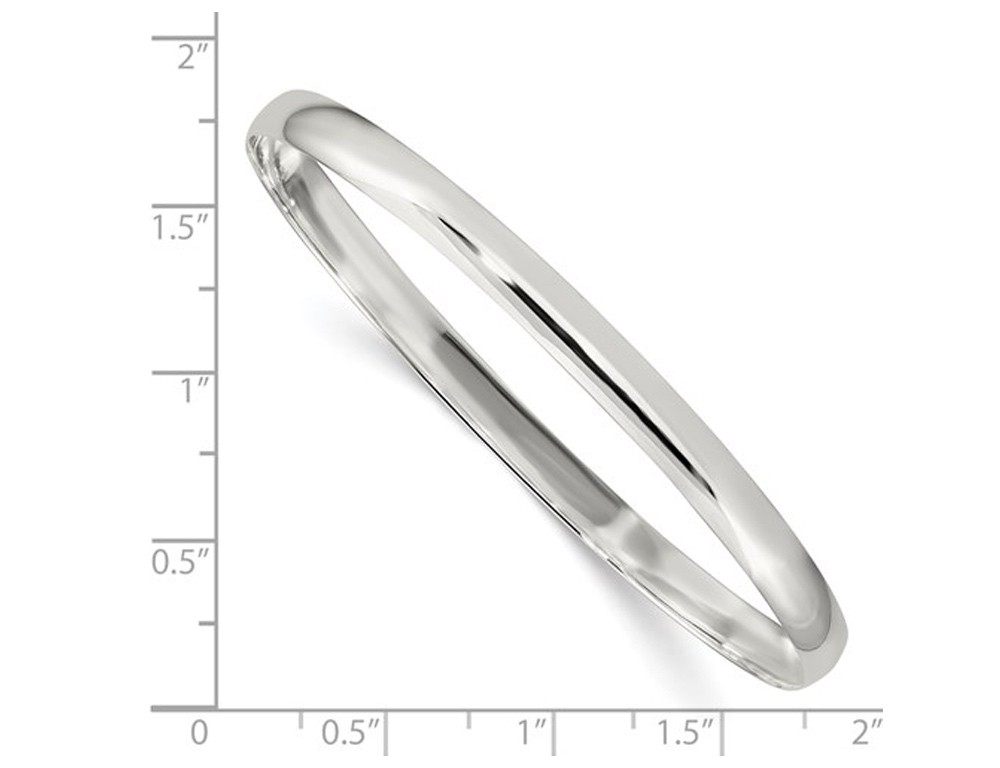 Slip On Bangle Bracelet in Sterling Silver (4.5mm)