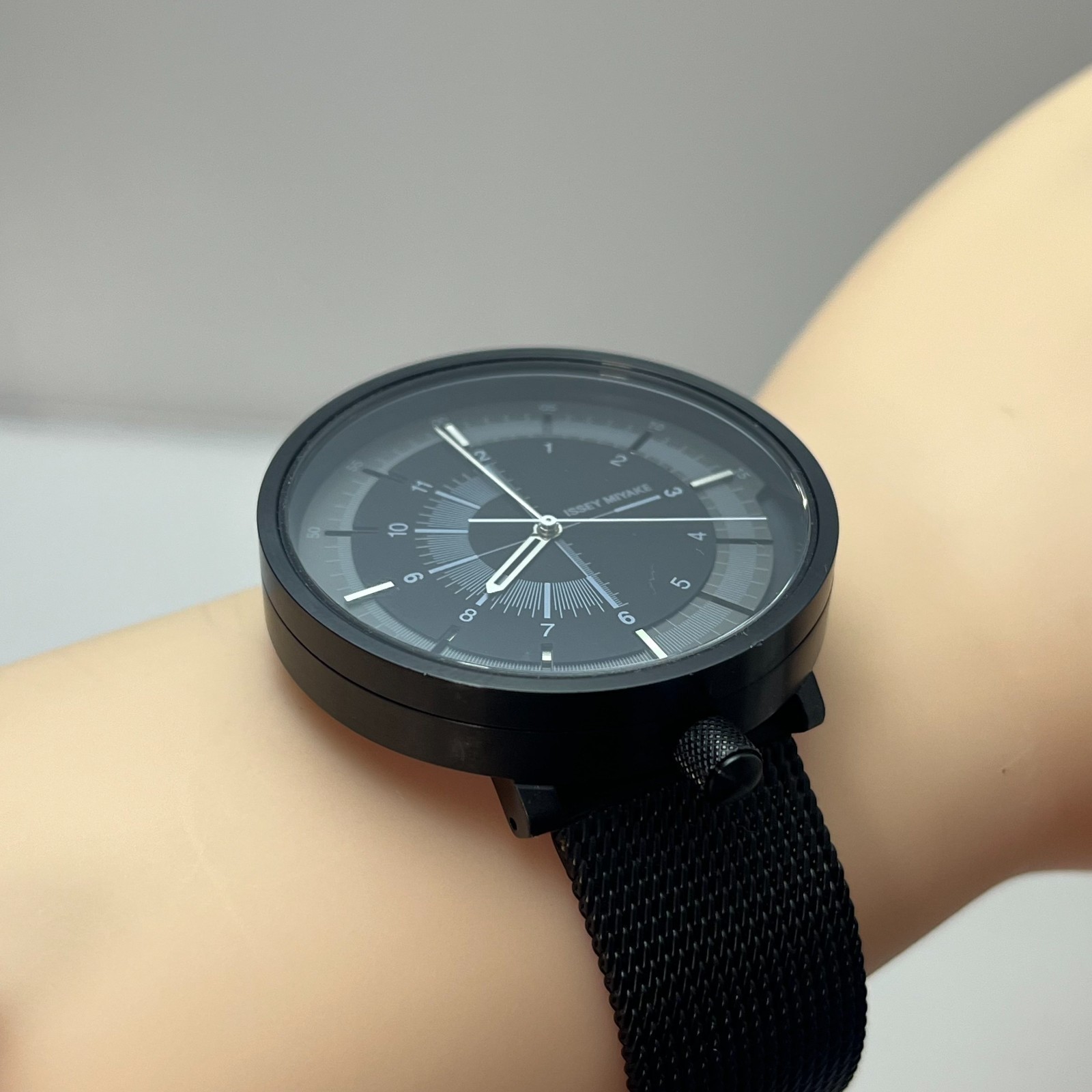 Issey Miyake Seiko Automatic 1/6 by Nao Tamura Black Mesh Band Made Japan #109B