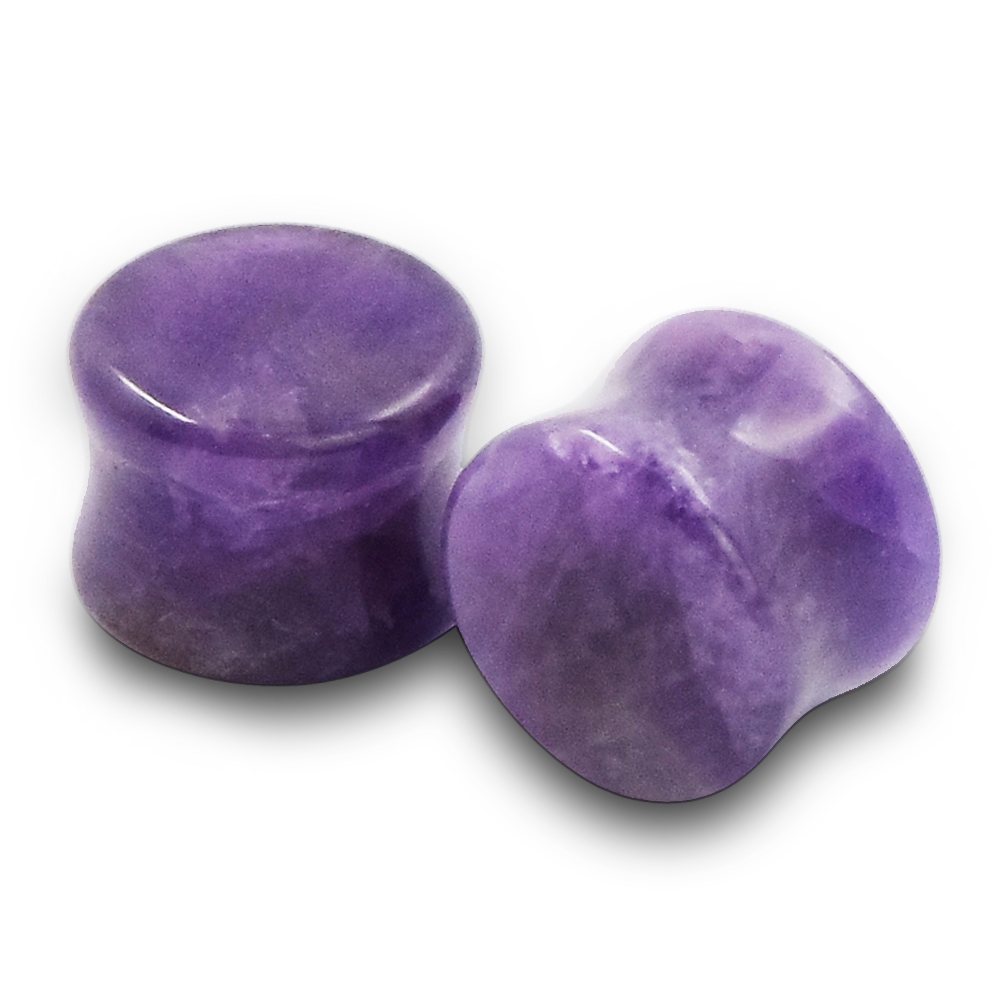 Ear Gauges Organic Stone Ear Plugs Flesh Tunnels 2G,0G,00G,12,14,16MM – 1Pair US