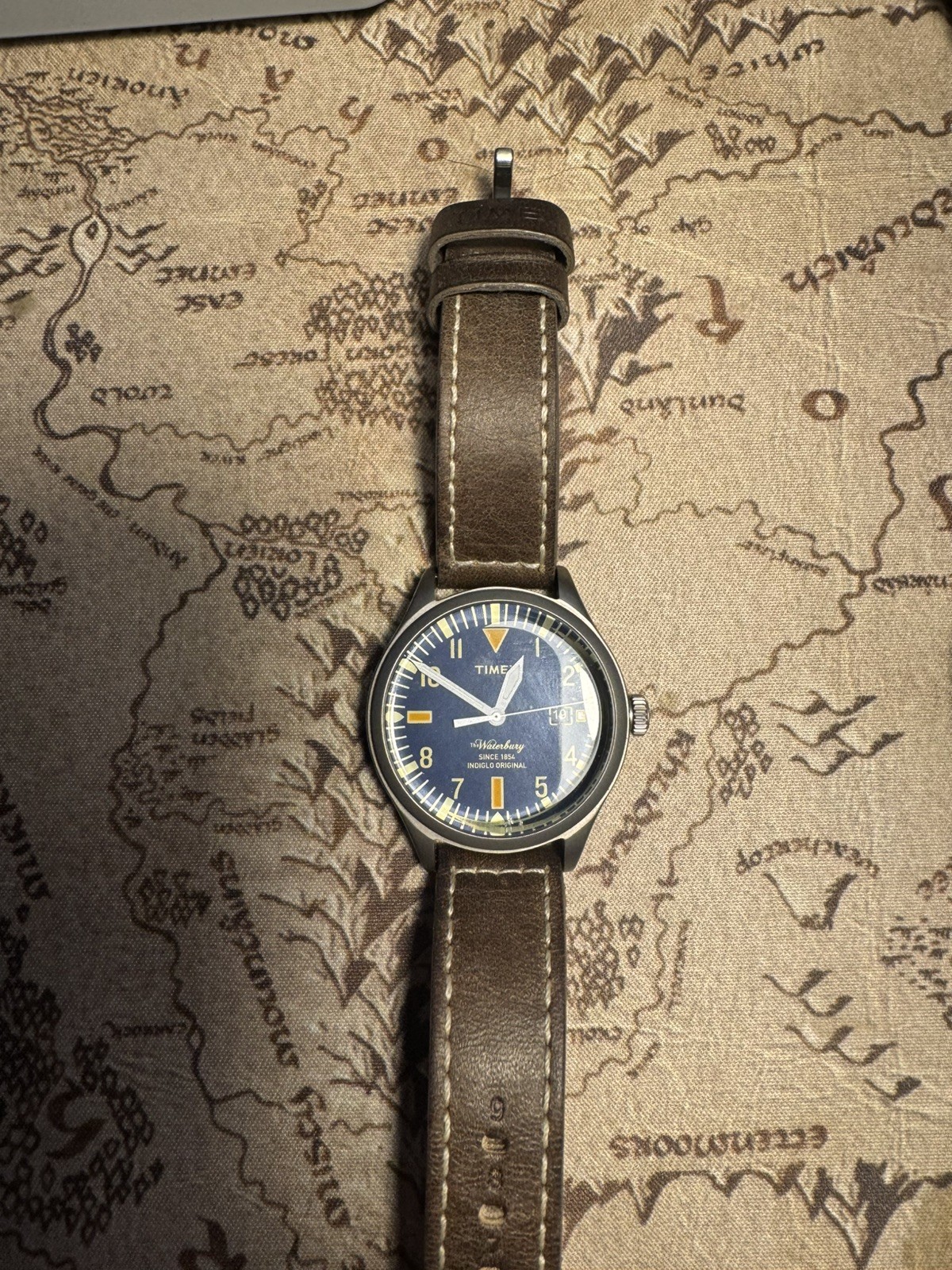 Timex Waterbury Heritage Indiglo Original Leather Strap Men’s Watch TW2P83800