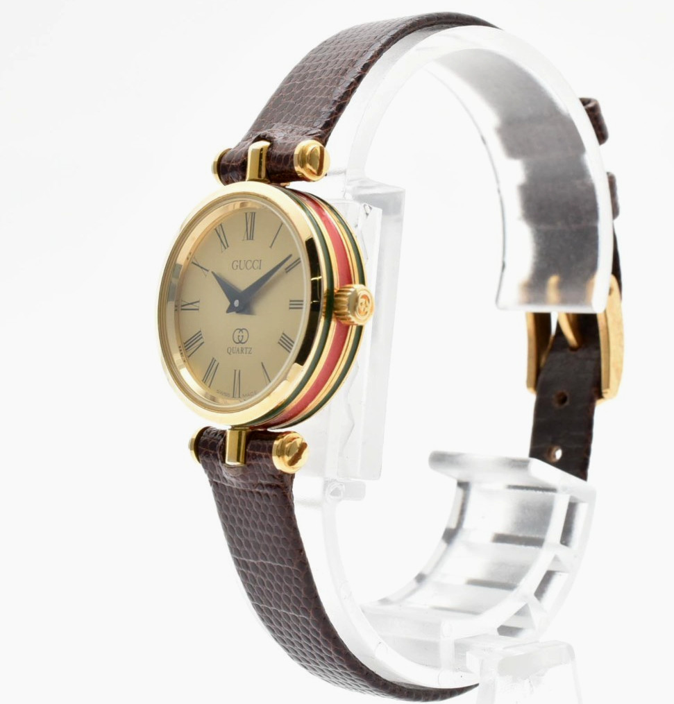 Vintage [N MINT] GUCCI 2000L Gold Sherry Line Roman 22mm Ladies Watch JAPAN