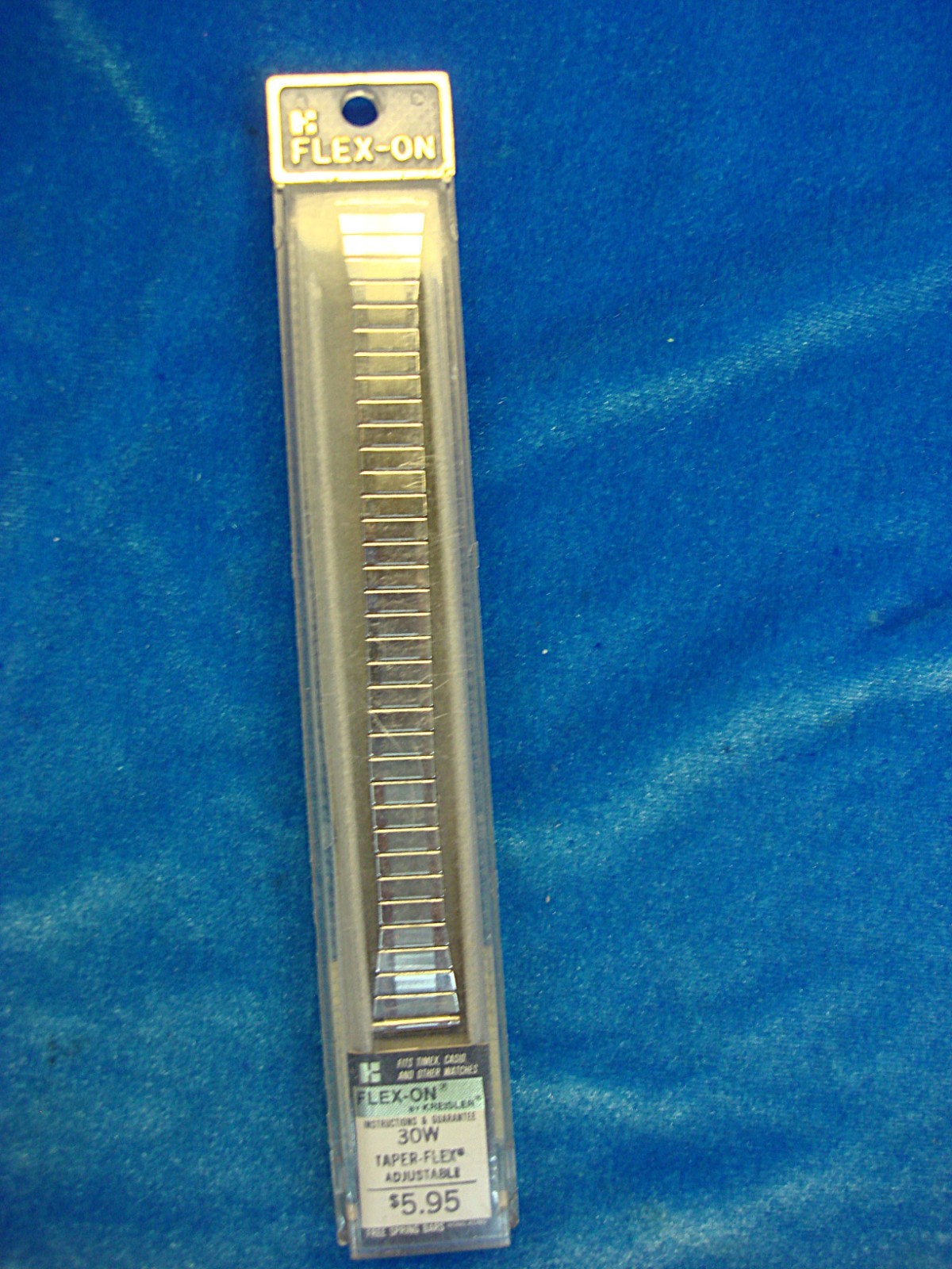 VINT. FLEX-ON BY KREISLER -GOLD TONE STAINLESS WATCH BAND – NOS – 11 – 15 MM