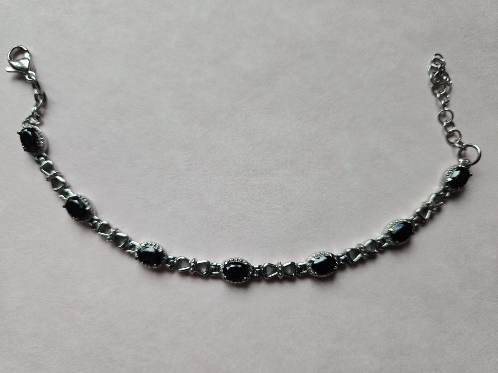 Black Spinel Tennis Bracelet in Surgical Stainless Steel (6.50-8.0) 4.10 ctw
