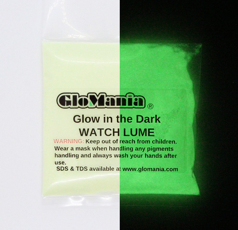 GLOW IN THE DARK Pigment Powder WATCH LUME Powder Coating Green or Blue