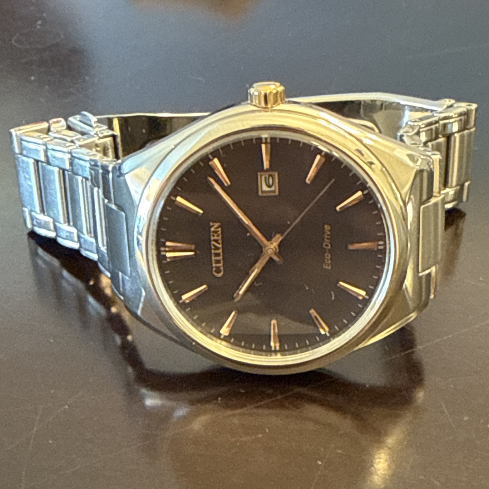 Citizen Eco-Drive Men’s 40mm Black Dial Date Stainless Steel Bracelet 30m