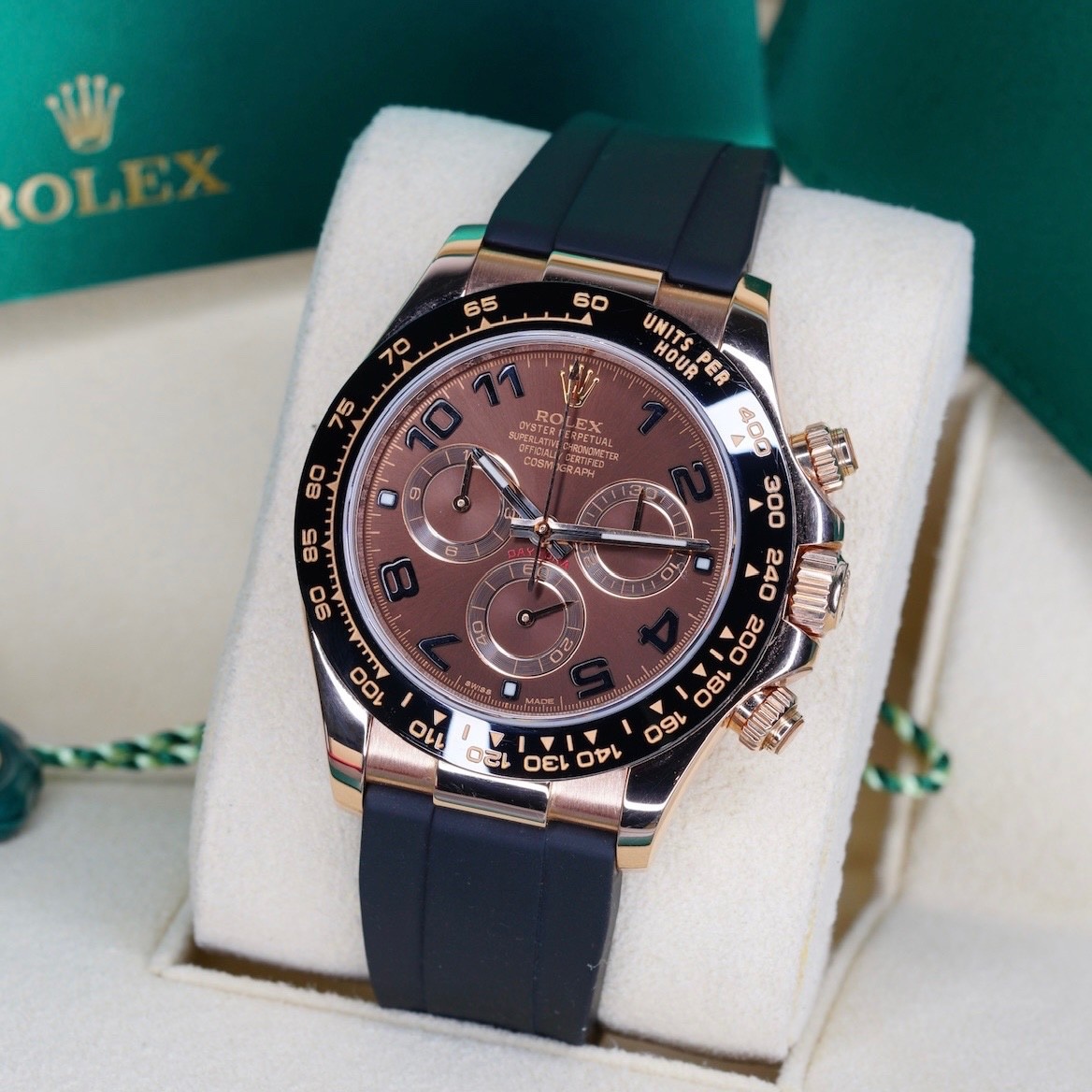 Rolex Daytona 116515LN CHOCO ARABIC Brown Arabic Dial Rose Gold Oysterflex 40mm