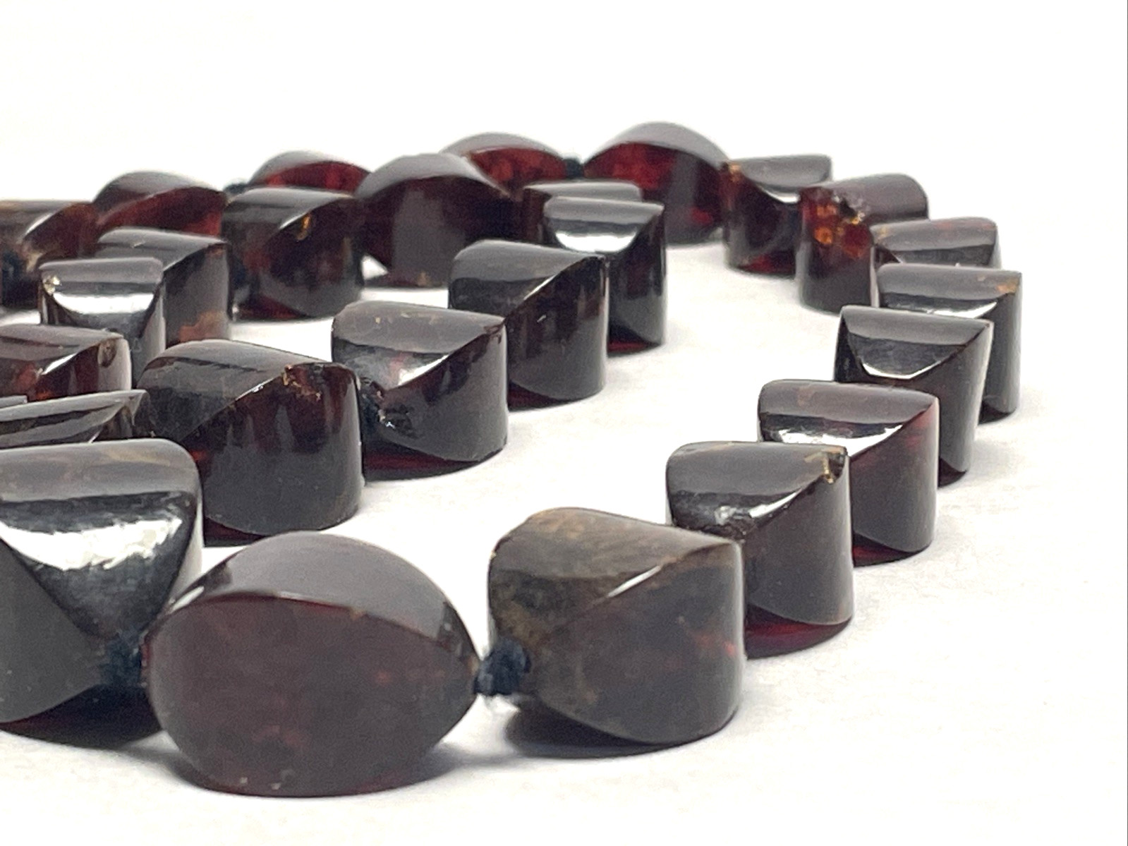 Vintage Natural Baltic Amber Necklace Rich Cognac Freeform Beads 30″ 75.73g
