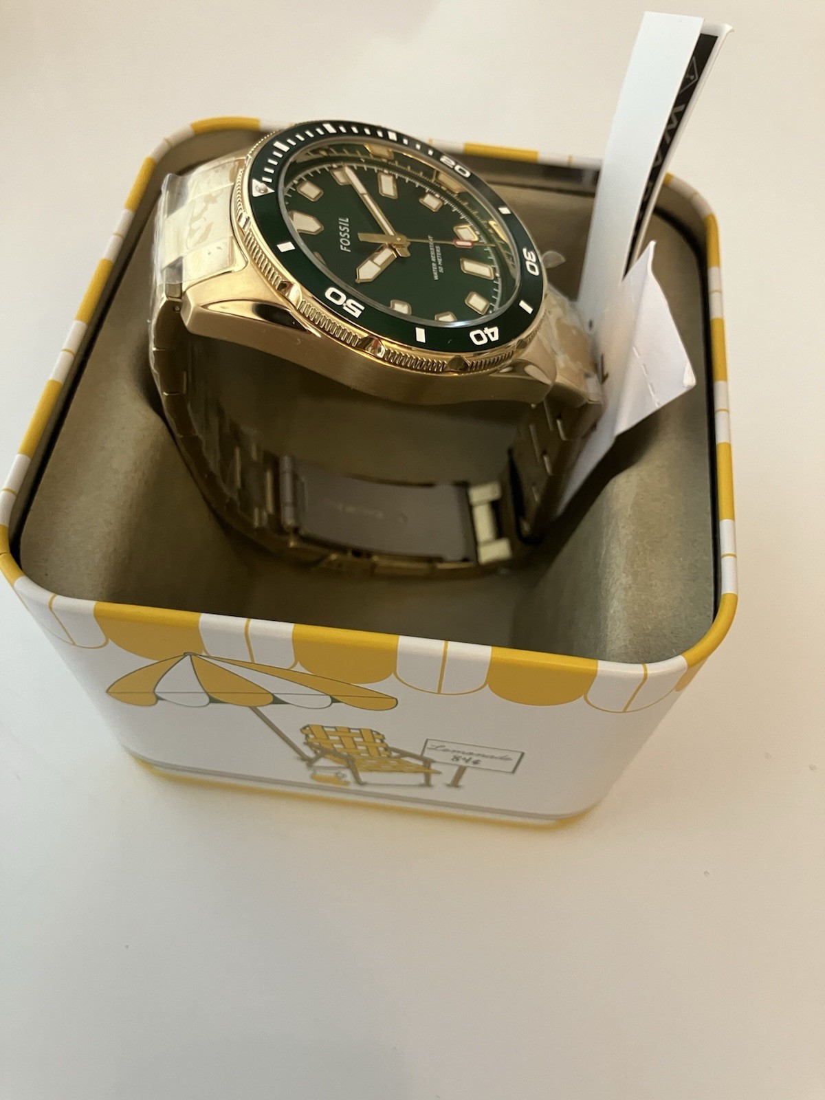 Fossil Dalton Gold Green BQ2884 Men’s Watch, Miyota 2035 Movement ! New In Box
